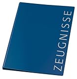 Veloflex 4144250 Ringbuch Zeugnisse A4, Zeugnisringbuch, Zeugnismappe, 4-Ring-Mechanik, 16 mm, PVC, blau