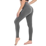 CAMPSNAIL Leggings Damen High Waist Blickdicht Leggins für Sport Yoga Gym (Grau,L-XL)