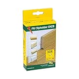 Gedotec nailofix CH28 Clipholder Befestigungsclips für Sockelleisten mit Kabelkanal - NH10003 | Unsichtbare Winkel-Befestigung | 1 Packung mit 30 Stück Montage-Schrauben & Dübel für Leisten-Clip