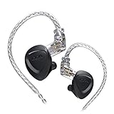 CCA CKX In-Ear-Monitore, 6BA + 1DD HiFi Stereo Hybrid In-Ear-Kopfhörer mit abnehmbarem Kabel 2-Pin für Musiker (ohne Mikrofon, schwarz)