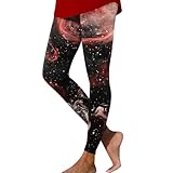 Outlet Angebote Galaxy Kostüm Damen Space Bunte Leggings Planeten Kostüm Muster Eng Sportleggins Weltall Kostüm Lang Batik Yoga Leggings Render Karneval Kostüm Weinrot M