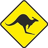 Schild Känguru Kangaroo 25 x 25cm, wetterfest, 3 mm Alu-Verbund (Kantenlänge 18,5 cm)