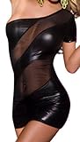 R-Dessous Partykleid schwarzes Mini Kleid erotische Dessous, Schwarz, Herstellergroesse S/M (34-36-38)