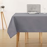 Deconovo Tischdecke Wasserabweisend Tischwäsche Tischtücher 140x240 cm Grau