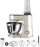 WMF Küchenminis Edition Mini-Küchenmaschine, platzsparend, Mixer für Smoothies, 3l-Schüssel, Softanlauf, Planeten-Rührwerk, 8-stufige Knetmaschine, 3 Rührwerkzeuge, 430W, edelstahl matt, beig