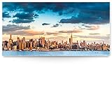 Acrylglas-Bild 120x60cm New York City. Wunderschönes Acrylbild Panorama mit 5mm stärke als modernes Wandbild, Bild Skyline zur Dekoration in Wohnzimmer, Schlafzimmer, Esszimmer