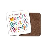 1 x Untersetzer 'Worlds Greatest Grandpa' – Grandad Cute Pretty #29295
