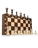 ChessEbook Schachspiel - Hochwertiges Schachbrett aus Holz - Chess Board Set klappbar - Schachbrett-Spielset mit Schachfiguren - 52x52 cm
