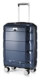 Hauptstadtkoffer - Britz - Handgepäck mit Laptopfach Hartschalen-Koffer Trolley Rollkoffer Reisekoffer, TSA, 4 Rollen, 55 cm, 34 Liter, Dunkelblau