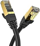 Veetop LAN Kabel Cat 8 Netzwerkkabel Internetkabel für 40 Gigabit High Speed Ethernet Netzwerke Flexibel und Robust mit Vergoldetem RJ45 Stecker. 2m Schwarz