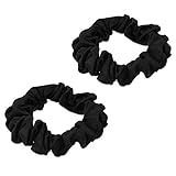 Navaris Haar Scrunchies Haargummi Haarband aus Seide - 2-teiliges Scrunchie Set Haarbänder zum Haare binden - Zopfgummi Gummi für Pferdeschwanz