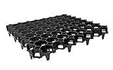 FORTENA befahrbare Rasengitter Platten - 50 x 50 x 4 cm, schwarz, aus hochrobustem Kunststoff, zur Parkplatzbefestigung, Bodenstabilisierung, Rasenbefestigung, belastbar mit PKW bis zu 1000t/m