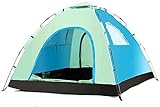 Windproof Family Tent 3-4 Person Camping-Tents Portable Waterproof Tents for Camping Hiking Outdoor Activities Blue