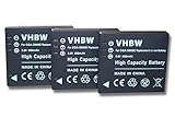 3 x vhbw Akku Set 600 mAh kompatibel mit Camcorder Kamera Panasonic SDR-SW20EG-S, Panasonic SDR-S15, SDR-S26, SDR-SW21, HM-TA1