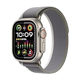 Apple Watch Ultra 2 (GPS + Cellular, 49 mm) Smartwatch mit robustem Titangehäuse und Trail Loop Armband (S/M) in Grün/Grau. Fitnesstracker, präzises GPS, extra Lange Batterielaufzeit, CO₂ neutral