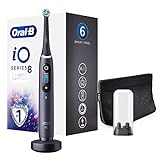 Oral-B iO 8 Special Edition Elektrische Zahnbürste/Electric Toothbrush mit revolutionärer Magnet-Technologie & Mikrovibrationen, 6 Putzprogramme, Farbdisplay & Beauty-Tasche, black onyx