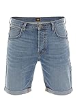 Lee Herren Jeans Short Regular Fit Kurze Stretch Shorts Baumwolle Bermuda Sommer Hose Blau w31, Größe:W 31, Farbe:Light (L73ESGWZ)