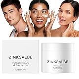Zinksalbe gegen Pickel, Anti Pickel Creme auch für Pickel am Po und Rücken mit Teebaumöl & Salicylsäure, Akne creme, Zink Salbe gegen Mitesser und unreine Haut, Zugsalbe Pickel (1)
