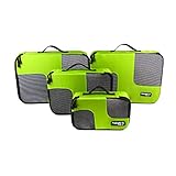 TraLight ® Packing Cubes | Packwürfel | Packtaschen | Kleidertaschen für Koffer, Reisetasche, Handgepäck, Rucksack, Sporttasche | 4 teiliges Set (Grün)