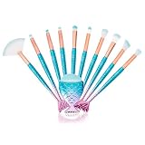 Make-up Pinselsets 3D Meerjungfrau Makeup Pinsel Professionelle Kosmetik Schminkpinsel für Foundation, Pudercreme, Rouge, Lidschatten, Augenbrauen, Eyeliner, 11 Stück