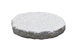 Step - Stone, Trittsteine aus Granit grau, rund, Oberseite gestockt Unterseite gesägt, Kanten gespalten, Durchmesser ca. 30-35 cm