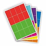 256 Stück Umzugsetiketten 5 x 7,5 cm, Umzugsaufkleber beschreibbar, Etiketten gut sichtbar, 8 Farben selbstklebend farbig Sticker