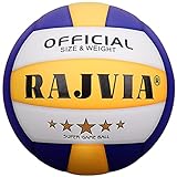Volleyball, Beach Volleyball, Beachvolleyball, Soft Touch Volley Ball Offizieller Größe 5, Ball für Outdoor Indoor Spiele(Blau& Gelb)