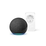 Echo Dot (4. Generation), Anthrazit + Amazon Smart Plug (WLAN-Steckdose), Funktionert mit Alexa - Smart Home-Einsteigerpaket