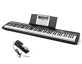 Souidmy S110 Digitalpiano für Anfänger, 88-Tasten Full-Size Semi-Weighted Keyboard, 2x20W Lautsprecher, mit Sustain-Pedal und Netzteil