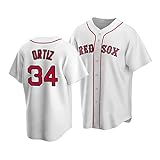 WYNBB 2021 Red Sox #34 Ortiz Baseball Fan Jersey,Männer Frauen Sommer Draussen Sport Atmungsaktiv Hemd,(S-3XL),White1,XXL