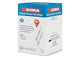 GIMA - Blutzucker-Teststreifen, zur Messung von Glukose im Vollblut, zur Verwendung mit GIMA-Glukometer, CE-zertifiziert, Packung mit 100 Streifen
