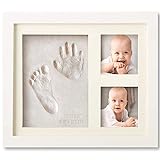 Bubzi Co Handabdruck Fußabdruck Baby Fotorahmen Set für Neugeborene Mädchen Jungen, personalisiertes Baby Geschenk, Fotoalbum Baby, Andenkenbox, Wanddekoration für Zimmer und Kinderzimmer