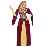 Widmann - Erwachsenenkostüm Royal Queen, Kleid und Kopfbedeckung mit Schleier, Burgfräulein, Königin, Mottoparty, Karneval