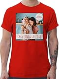 T-Shirt Herren - eigenem - Foto Bild - 3XL - Rot - selbst Druck Tshirt Bedrucken und Text persönliches bildern selber anpassen Machen Drauf drucken kann wo Man EIN von Mir gestalten L