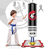 Dripex Boxsack Kinder Freistehender Standboxsack Boxpartner Boxing Trainer Punching Bag, für Taekwondo, Schwarz