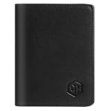 URAQT Fahrzeugschein Hülle, Card Wallet Ultradünne, KFZ Schein Unisex mit Kartenfächern, Kartenhülle Reisepasshülle für KFZ Fahrzeugschein, Ausweis, Karten Schwarz PU