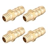 sourcing map Verbindungsstück aus Messing etrischer Stecker mit Widerhaken Schlauchtülle 6 mm x M6 x 1 (4 Stück)