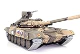 ES-TOYS Panzer Ferngesteuert mit Schussfunktion Russland T90 Heng Long 1:16 mit Rauch&Sound + 2,4Ghz - PRO Edition (Metallgetriebe, Metallketten und Metallräder) -V6.0
