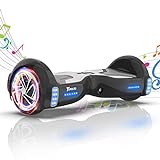 Balance Scooter mit Bluetooth Lautsprecher App, Elektroroller mit 6,5 Zoll Reifen, Dieses Hoverboard eignet Sich als Geschenk für Kinder, Jugendliche und Erwachsene (Schwarz)