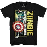 Marvel What If Zombie Captain America Adult T-Shirt (Medium, Black)