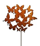 Blümelhuber Schmetterling Gartendeko Rost - Schmetterling Gartendeko Figuren - Deko Frühling - Metall Deko