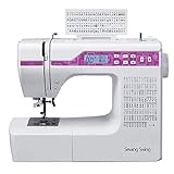 Nähmaschine, Metall, Weiß, Rot, Full-Size Sewing Machine, Computer-Nähmaschine mit 200 Stichprogramme (Purple)