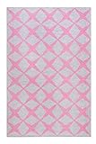 Esprit Home, Moderner Kurzflor Teppich - Läufer aus Baumwolle für Wohnzimmer, Flur, Schlafzimmer, Tender Love, Caledon (80 x 150 cm, Sand grau rosa)