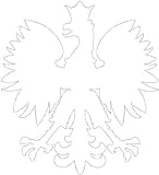 2x Auto Aufkleber Polen Wappen Adler 'Polska' Car Sticker Poland konturgeschnitten (ca. 11x11 cm, Weiß)