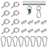 GOWTX Markisenschienen-Stopper, 6 mm, M4, Ringblockierung, multifunktionale Markisenschienen-Haken mit Karabiner-Clips, Edelstahl-Markisen-Paspel-Stopper für Wohnmobil, Hängematte, 8 Stück