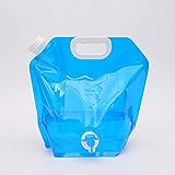 Faltbarer Wasserbehälter 5/10 Liter, BPA frei, mit dichtem Deckel, flexibler Wasserkanister für Krisenvorsorge,Notfallausrüstung, Krisenvorbereitung, Krisenvorrat, Blackout, Survival (5L, Blau)