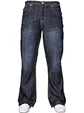 APT Herren einfach blau Bootcut weites Bein ausgestellt Works Freizeit Jeans Große Größen in 3 Farben erhältlich - Dunkle Waschung, 30W x 32L