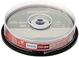Philips DVD-RW Rohlinge (4.7 GB Data/ 120 Minuten Video, 1-4x Speed Aufnahme, 10er Spindel)