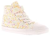Converse All Star Chuck Taylor HI Kinder Sneaker Madchen Schuhe Weiß Pink Blumen, Schuhgröße:24 EU, Farbe:Weiß