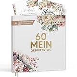 Gästebuch zum 60. Geburtstag mit Weinetiketten – Erinnerungsbuch Vintage Look Geschenk für Familie & Freunde zum Ausfüllen ohne Fragen – Hardcover Blanko 72 Seiten (60 Mein Geburtstag / PR, 21x21cm)